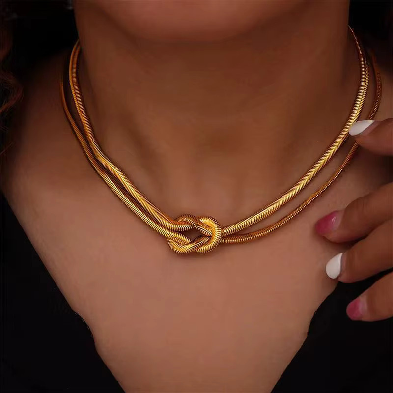 EILIECK Schmuck-Set Halskette und Armband, Edelstahl, Gold, Damen - Bild 3