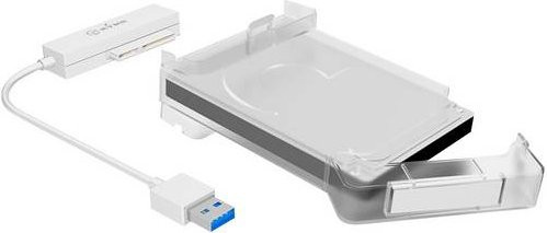 ICY BOX IB-AC703-U3 Festplattengehäuse 2,5 Zoll USB 3.2 Gen 1 in Weiß und Transparent - Bild 1