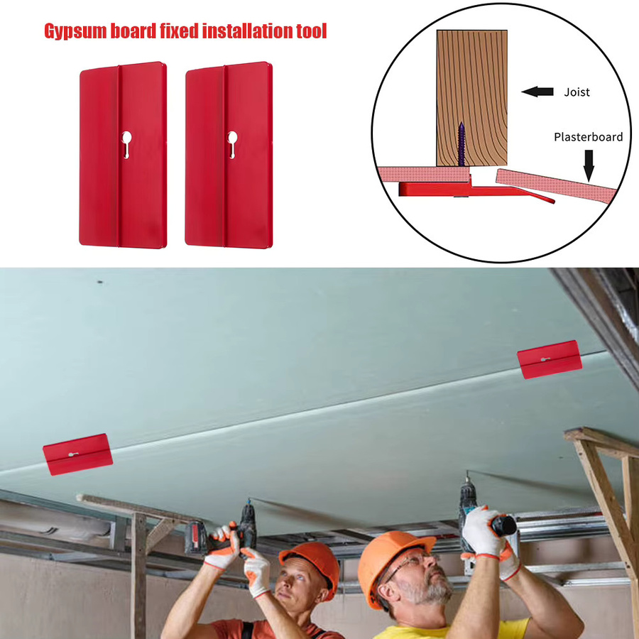 HOSPORT Trockenbau-Montage Werkzeug zur Gipskarton-Befestigung für Decken und Wände in Rot - Bild 3