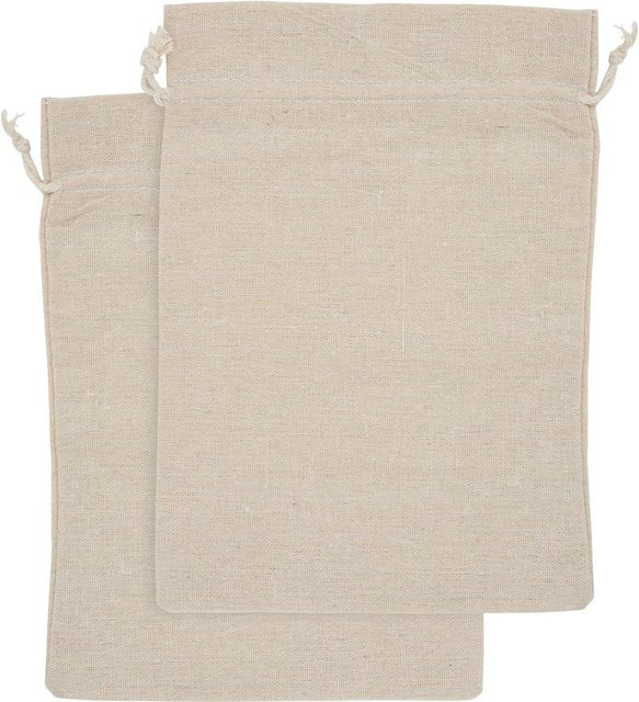 VBS Beutel mit Zugband in Beige für Adventskalender und Weihnachten, B: 26 cm, H: 19 cm - Bild 1
