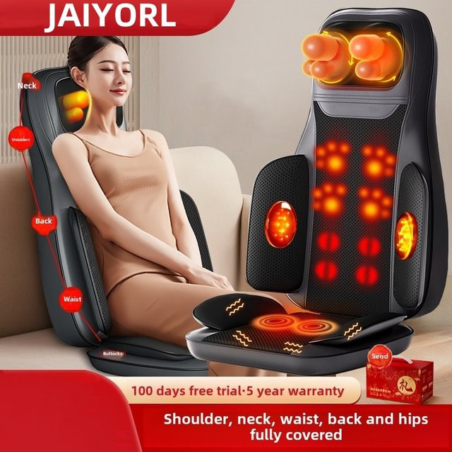 JAIYORL Ganzkörpermassage-Sitzkissen mit Wärmefunktion und Vibration zur Rückenmassage - Bild 1
