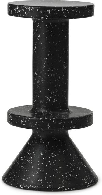 Normann Copenhagen Bit Barhocker in Schwarz aus recyceltem Kunststoff mit pixelierter Oberfläche, Höhe: 75 cm - Bild 1