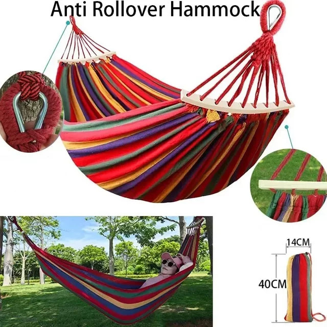 DAWN TRIP Outdoor-Camping-Hängematte aus Segeltuch in Multicolour mit Tragetasche - Bild 1