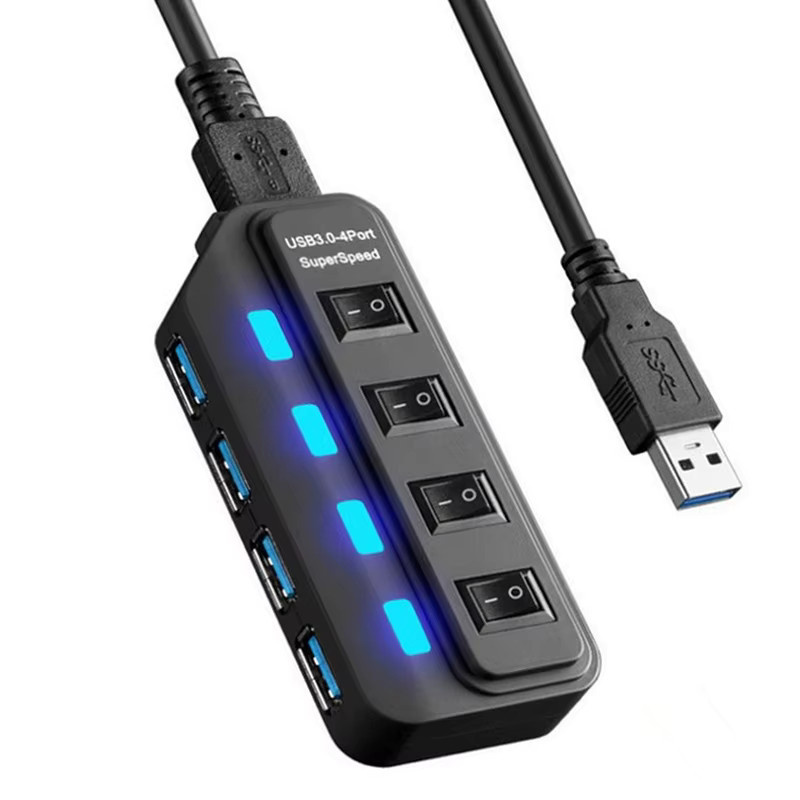 IPUMYNO Switch Extension Hub 4-Port USB 3.0 Splitter in Schwarz - Bild 7
