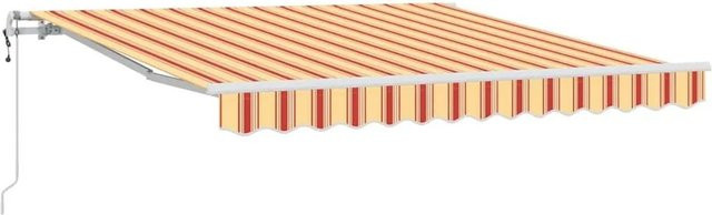 vidaXL Einziehbare Markise in Gelb und Orange, B/T: 350 x 250 cm - Bild 1