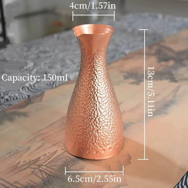 Yiran Furniture Kupfer Weinwärmer und Sake-Ausgießer im Vintage-Design, Farbe: Gold und Orange - Bild 1