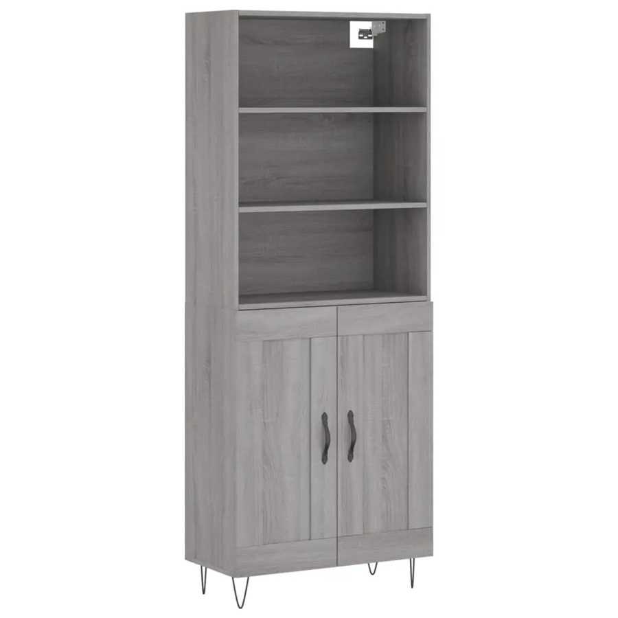 vidaXL Highboard Grau Sonoma B/T/H: 69,5 x 34,0 x 180,0 cm aus Holzwerkstoff und Metall - Bild 2