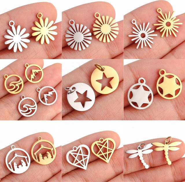 Hello Fairy Charms Edelstahl, Berg, Meer, Stern, Mond, Unisex - Bild 1