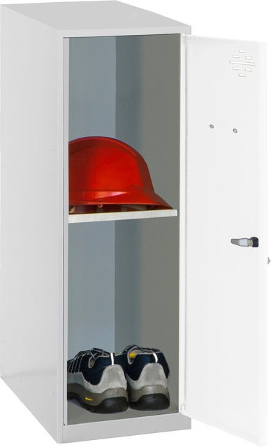 PROREGAL Schließfachschrank AMEGO Spind mit Schloss und Fachboden, Weiß-Grau, H x B x T: 91,5 x 30 x 50 cm - Bild 1