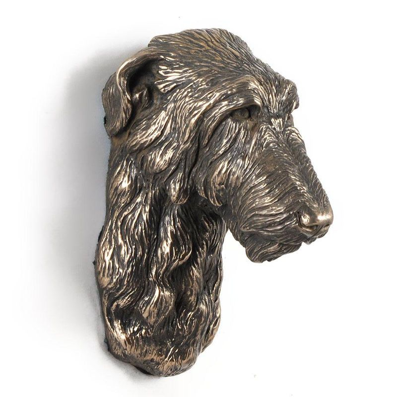 Hängende Hundestatue Scottish Deerhound Büste von Art-Dog in Braun aus Kunstharz und Metall - Bild 3
