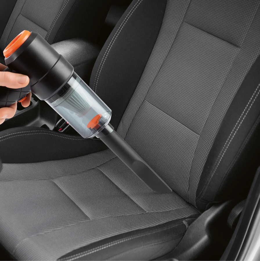 CLEANMAXX Akku-Handstaubsauger Set 6-teilig in Schwarz-Orange mit Gebläsefunktion für Auto und Haushalt - Bild 2