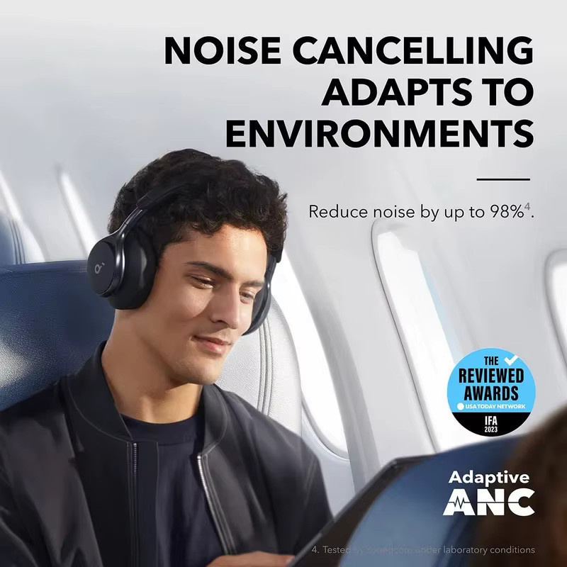 Soundcore by Anker Space One Kopfhörer mit aktiver Geräuschunterdrückung in Schwarz - Bild 3