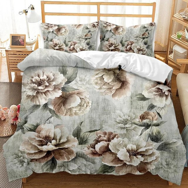 Binchi Outdoor Product Bettwäscheset Vintage Botanisches Blumenmuster mit Lilien und Gänseblümchen, Multicolor, Polyester, B/H: 240 x 210 cm - Bild 1