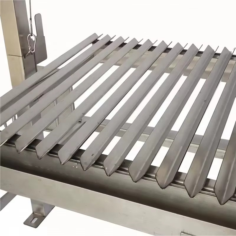 Inmo BBQ Argentinischer Grill aus Edelstahl mit Holzkorb in Silber und Grau - Bild 3