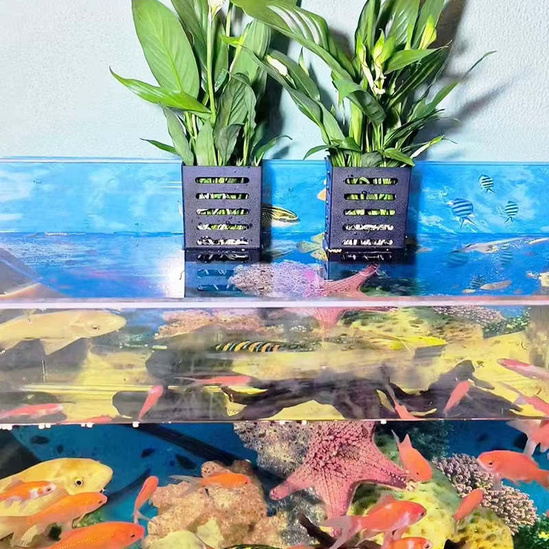 WHPHous Hängender Aquarium-Pflanzenhalter in Schwarz aus Kunststoff für Aquascape-Dekorationen - Bild 4