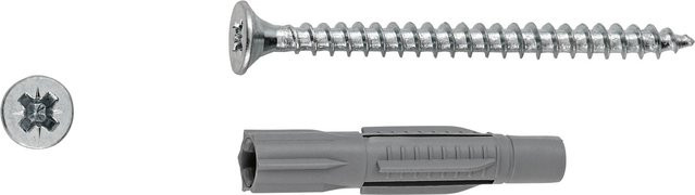 LUX-TOOLS Allzweckdübel mit Schrauben aus Nylon in Grau, Durchmesser: 6 mm, Länge: 33 mm, 10 Stück - Bild 1