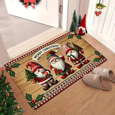 VIKAMA Weihnachts-Zwerg Fußmatte, rutschfest, Mehrfarbig, B/T: 60 x 40 cm