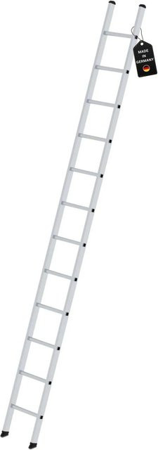 PROREGAL Sprossen-Anlegeleiter in Silber, 12 Sprossen, Breite: 35 cm, ohne Traverse - Bild 1