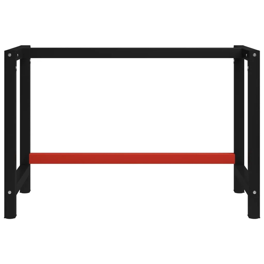 vidaXL Werkbankgestell aus Metall in Schwarz und Rot, B/T/H: 120 x 57 x 79 cm - Bild 2