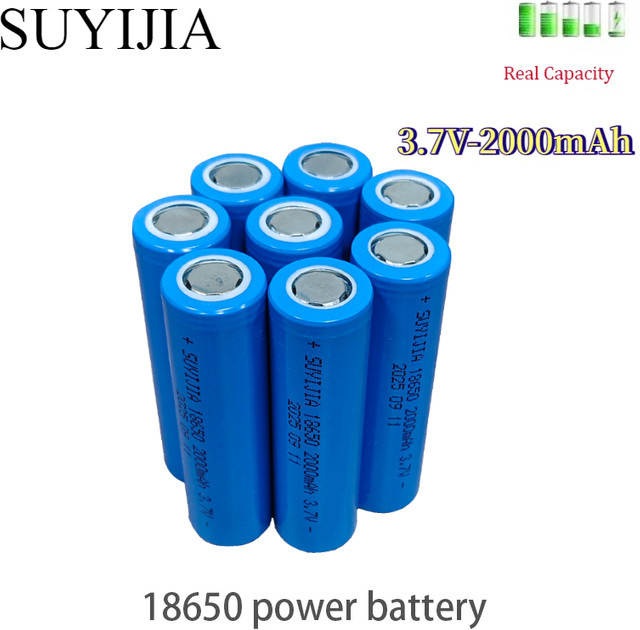 SUYIJIA 18650 Li-Ionen-Akku 3,7 V 2000 mAh wiederaufladbar in Blau - Bild 1
