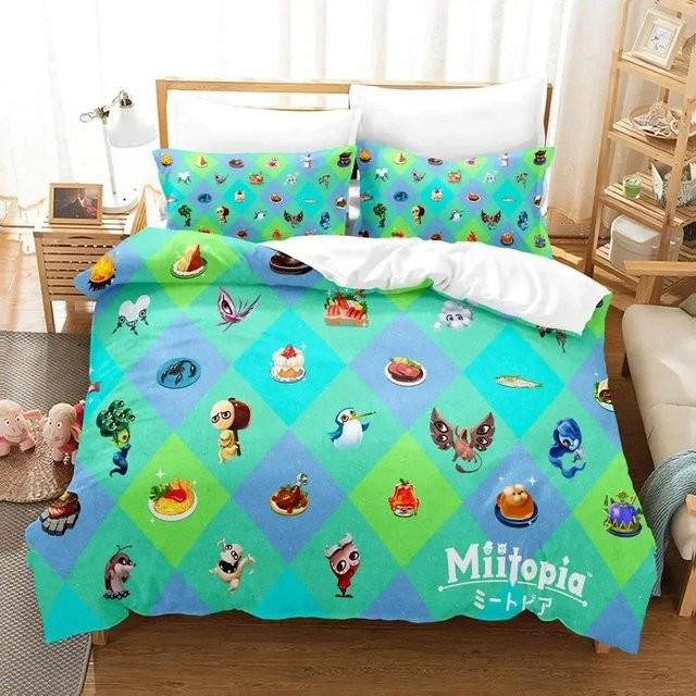 Bettwäscheset Miitopia mit Bettbezug und Kissenbezug aus Mikrofaser, Mehrfarbig, B/H: 70 x 133 cm - Bild 1