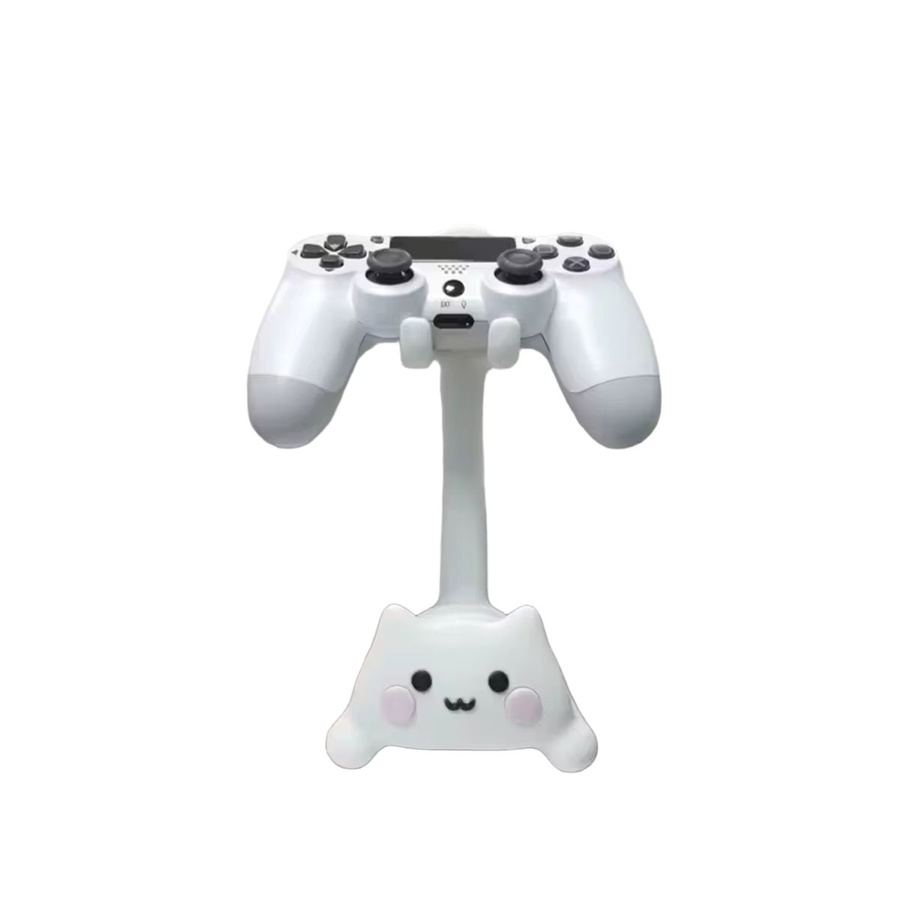 Katzenförmiger Spielständer in Weiß für PS5, PS4, Xbox und Nintendo Switch aus robustem Kunststoff - Bild 2