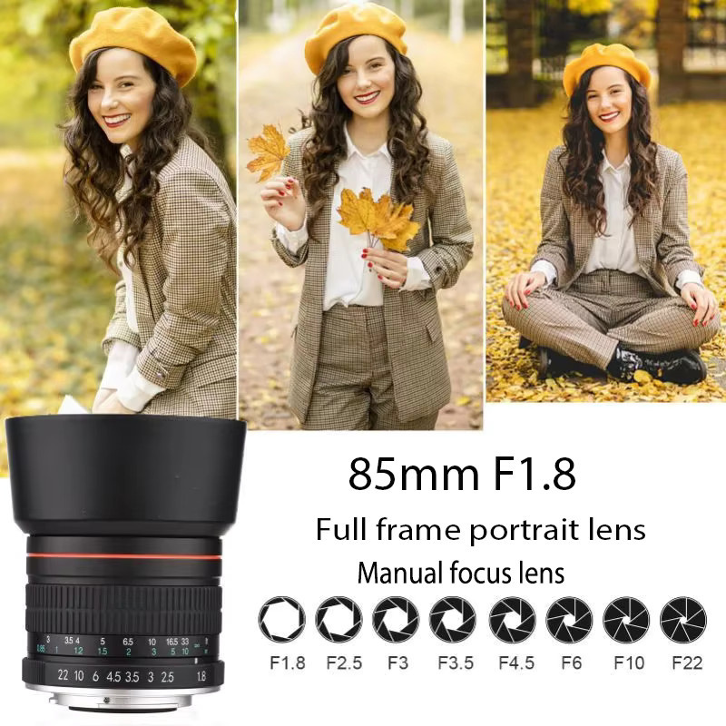 Lightdow 85 mm F1,8 Porträtobjektiv mit manuellem Fokus für Canon RF Vollformat-Spiegellose Kameras, Schwarz - Bild 3