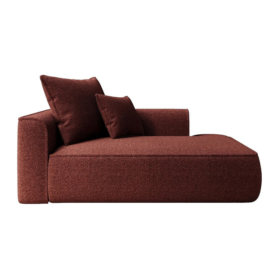 Vente-unique Recamiere Pineta ohne Schlaffunktion in Bordeaux Rot aus Chenillestoff, Breite: 180 cm - Bild 2