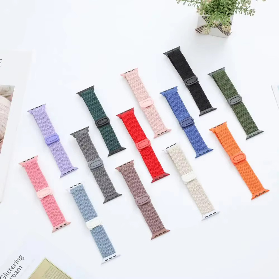 Armband für Apple Watch, geflochtenes Solo-Loop-Armband, Textil, Bunt, Unisex - Bild 1