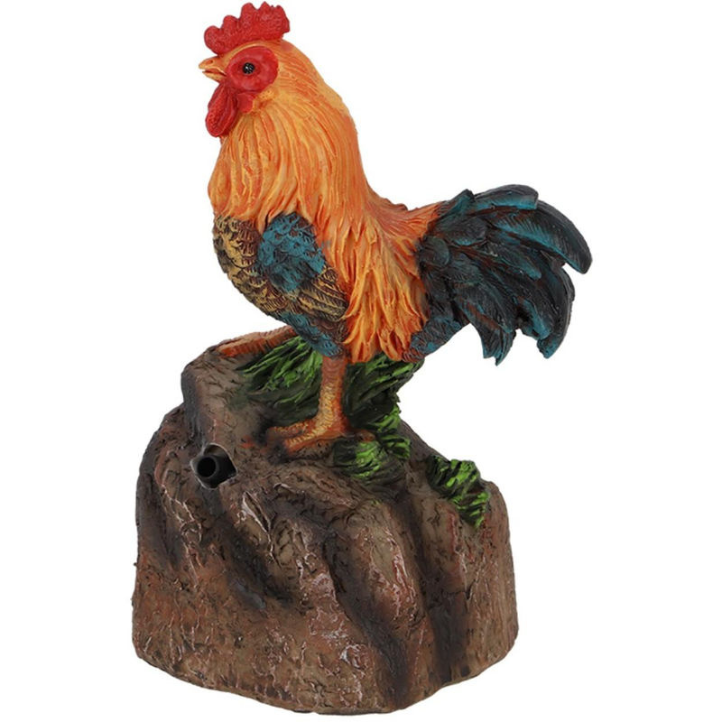 Esschert Design Gartenfigur Hahn aus Kunstharz in Mehrfarbig mit rustikalem Look - Bild 5