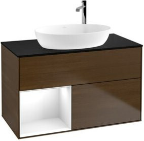 V&B Waschtischunterschrank Finion 100 Wandbeleuchtung in Weiß lackiert B/T/H: 100 x 50,1 x 50,1 cm - Bild 1