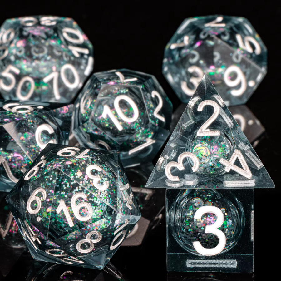 GSF Galaxy RPG Würfelset, Handgefertigte Pailletten-Würfel, Weltraum, Bunt / Mehrfarbig - Bild 5