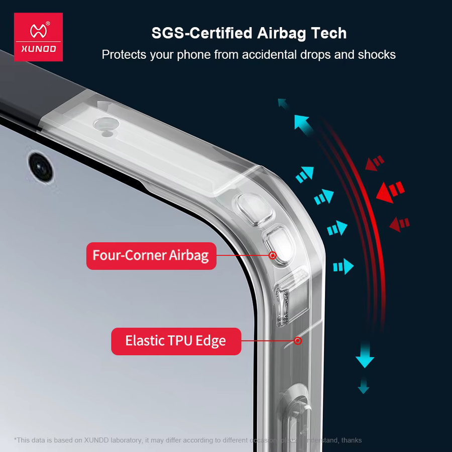 Xundd Stoßfeste Schutzhülle für Oppo Find X9 und Oppo Find X9 Pro, Transparente Schale mit schwarzen Streifen - Bild 1