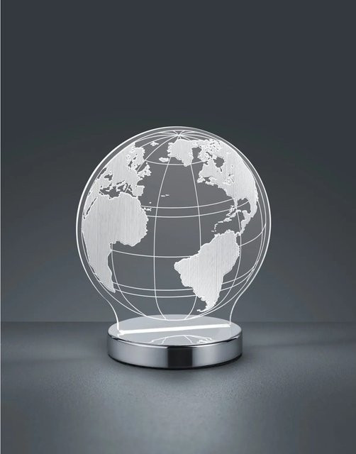 Reality LED Tischleuchte Globe in Chrom und Transparent, B/T/H: 20 x 17,5 x 12 cm - Bild 1