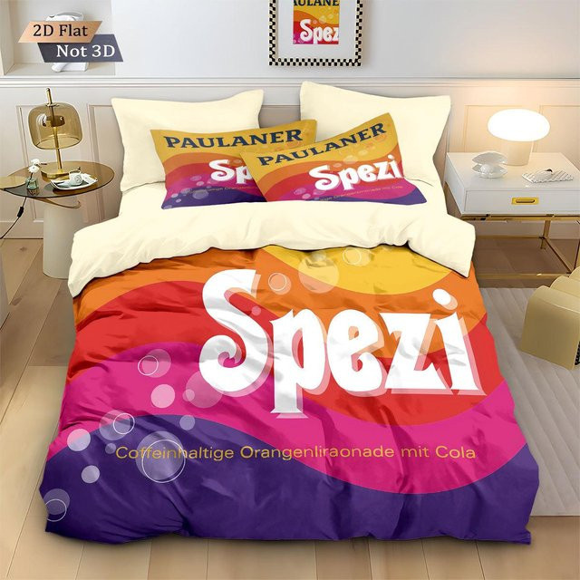 Paulaner Spezi Vintage Color Block 3-teiliges Bettwäsche-Set mit Bettbezug und Kissenbezug, Mehrfarbig, B/H: 210 x 210 cm - Bild 1