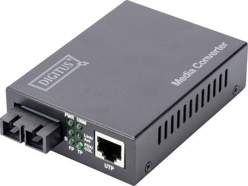 Digitus DN-82020-1 LAN SC Simplex Netzwerk-Medienkonverter Fast Ethernet RJ-45 Schwarz - Bild 1