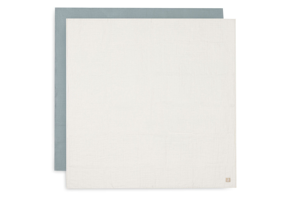 Jollein Spucktuch Hydrophil 2er-Pack Sea Green/Ivory B/B: 115 x 115 cm - Bild 1