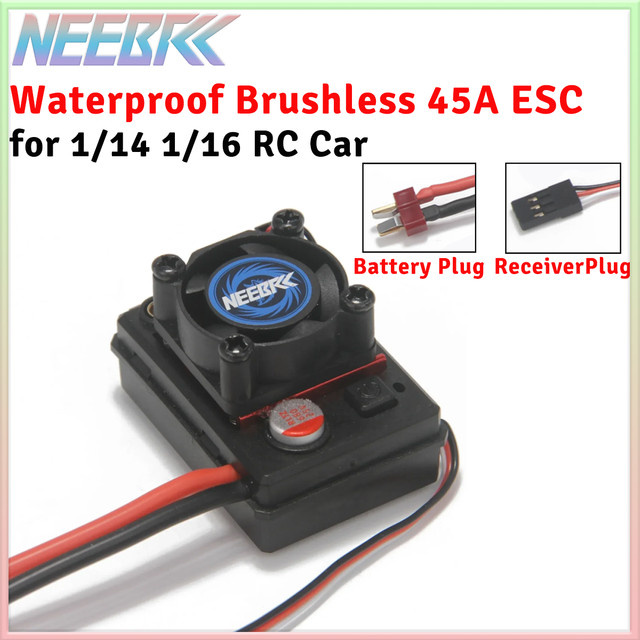 NeebRC 45A 6V/3A Bürstenloser ESC, Wasserdicht, mit Lüfter, T-Stecker - Bild 1