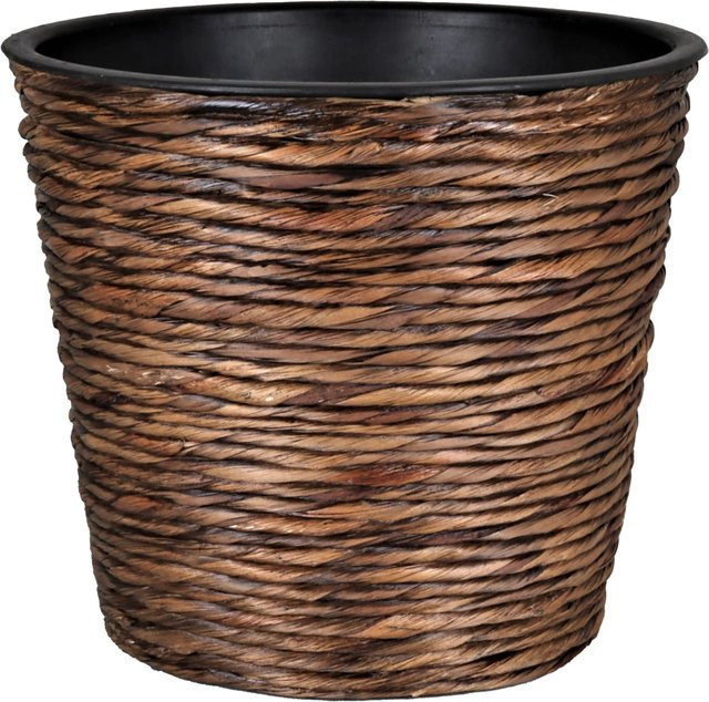 A.H.G. Übertopf aus Wasserhyazinthe Sticking Roll in Waschbraun, Durchmesser: 16 cm, Höhe: 14 cm - Bild 1
