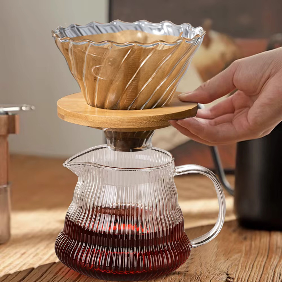 MYVIT Kaffeekaraffe in Wolkenform aus Klarglas mit Deckel, 600 ml, transparent - Bild 2