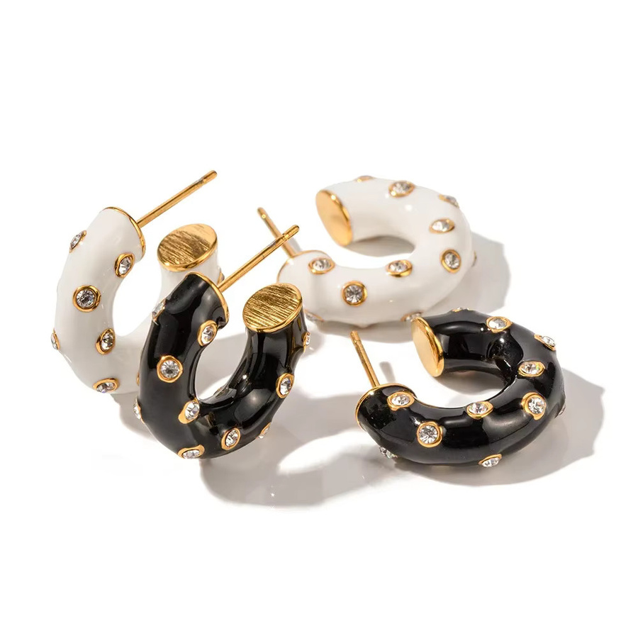 Erpels Huggie-Ohrringe Edelstahl, 18 Karat vergoldet, Zirkonia, Damen - Bild 3