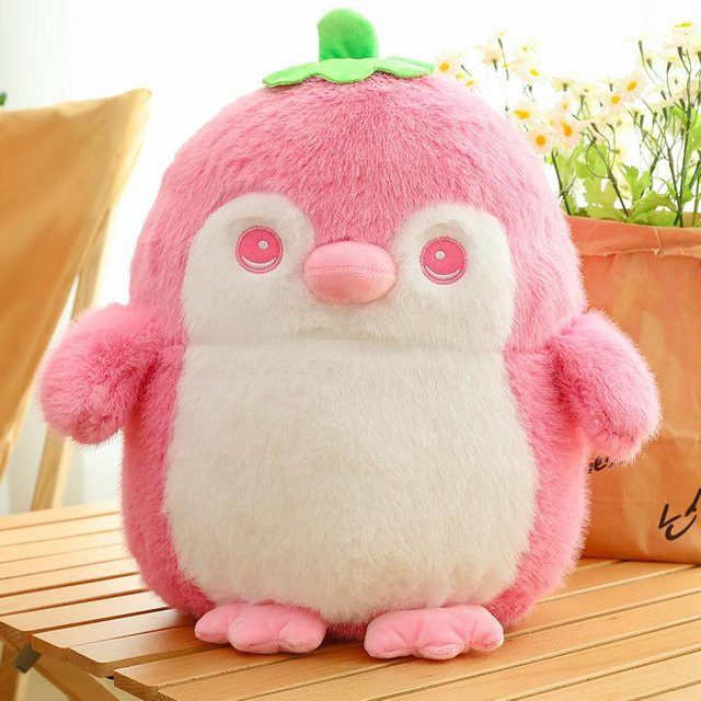 Bai Fen Bai dolls and toys Pinguin Fee Pfirsich Plüschtier rosa - Bild 1