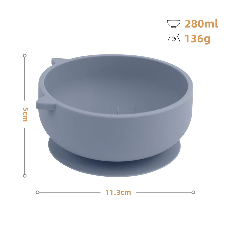 TYRY.HU Baby Silikon Essgeschirr Set mit Sauger Schüssel Lätzchen und Besteck in Katzen-Design, BPA-frei - Bild 5