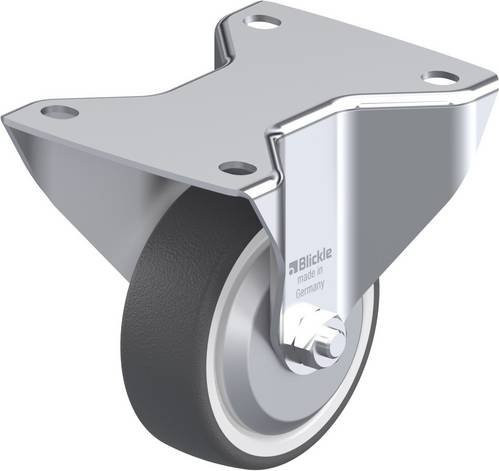 Blickle Bockrolle BK-POTH 100KA-3-FA aus verzinktem Stahl und Kunststoff, Rad-Durchmesser: 100 mm, Tragfähigkeit (max.): 300 kg, Farbe: Grau/Weiß - Bild 1