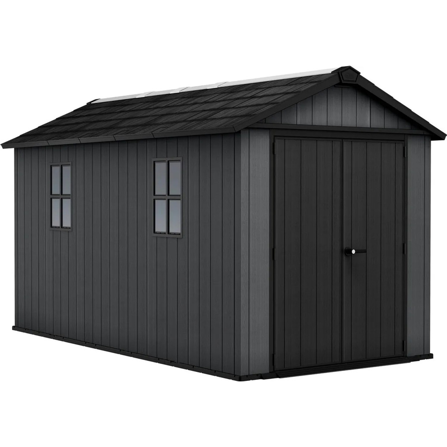 Keter Gartenhaus Newton 7513 Modular in Grau mit Holzlook, Kunststoff und Stahl, B/T/H: 413 x 230 x 246 cm - Bild 2