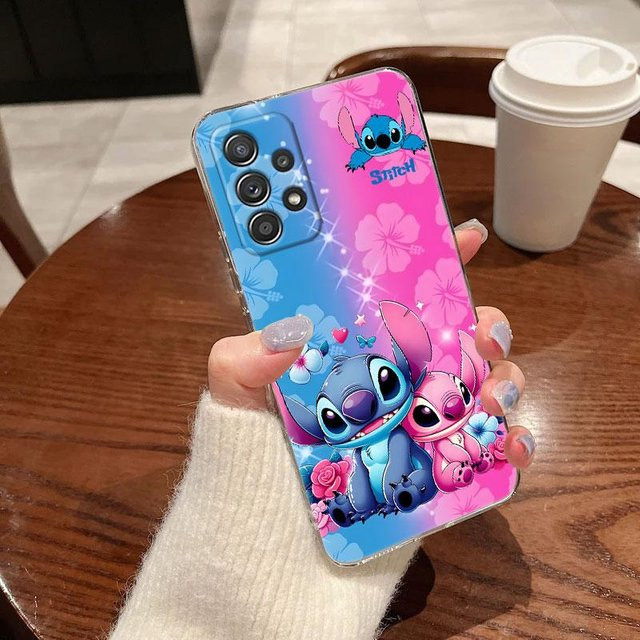 Disney Stitch und Engel Freunde transparente weiche Schutzhülle für Samsung Galaxy A57 A37 A56 A36 A55 A54 A35 A26 A07 A17 A16 A06 A34 A15 A52s 5G - Bild 1