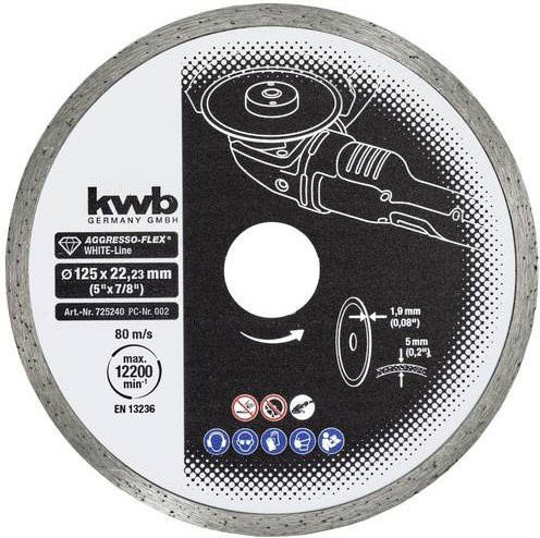 Kwb Diamanttrennscheibe Multicolor Durchmesser: 125 mm, Bohrungs-Ø: 22 mm - Bild 1