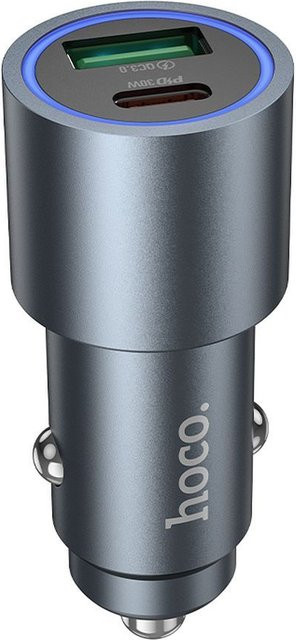 HOCO Z60 Auto-Ladegerät mit 48W, 3A, 1 x USB-A und 1 x USB-C in Schwarz und Grau - Bild 1