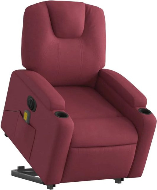 vidaXL Elektrischer Massagesessel mit Aufstehhilfe in Rot, Modell 2, mit Stoffbezug und Armlehnen - Bild 1