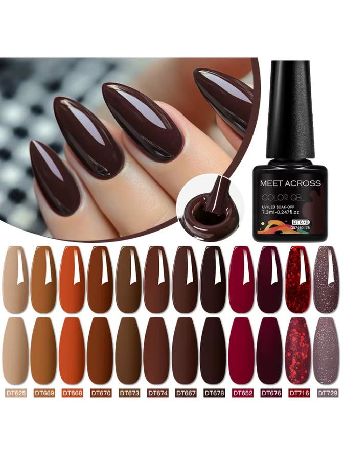 MEET ACROSS Gel-Nagellack, Kaffeebraun, glänzend - Bild 6